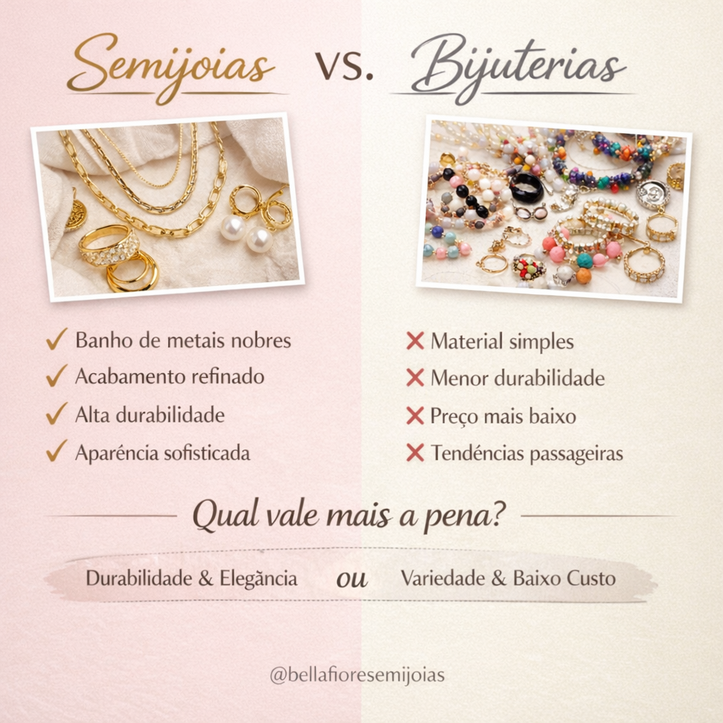 Semijoias ou Bijuterias: qual a diferença e qual vale mais a pena?