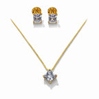 Conjunto Luminis - Detalhado Com Zircônias - Coleção Aurora - Banhado a Ouro 18k