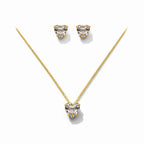 Conjunto Radiante - Detalhado Com Zircônias - Coleção Aurora - Banhado a Ouro 18k