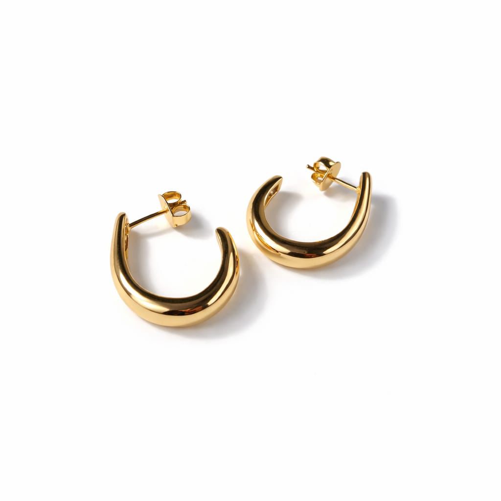 Argola Aurora Bloom - Formato Grande - Coleção Aurora - Banhado a Ouro 18k