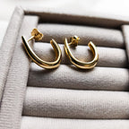 Argola Aurora Bloom - Formato Grande - Coleção Aurora - Banhado a Ouro 18k