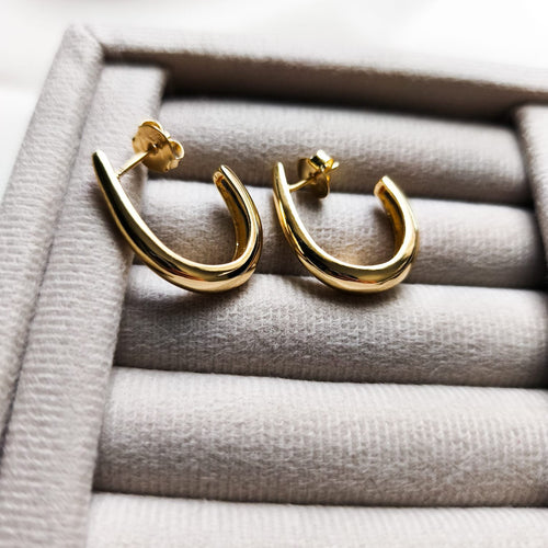 Argola Aurora Bloom - Formato Grande - Coleção Aurora - Banhado a Ouro 18k