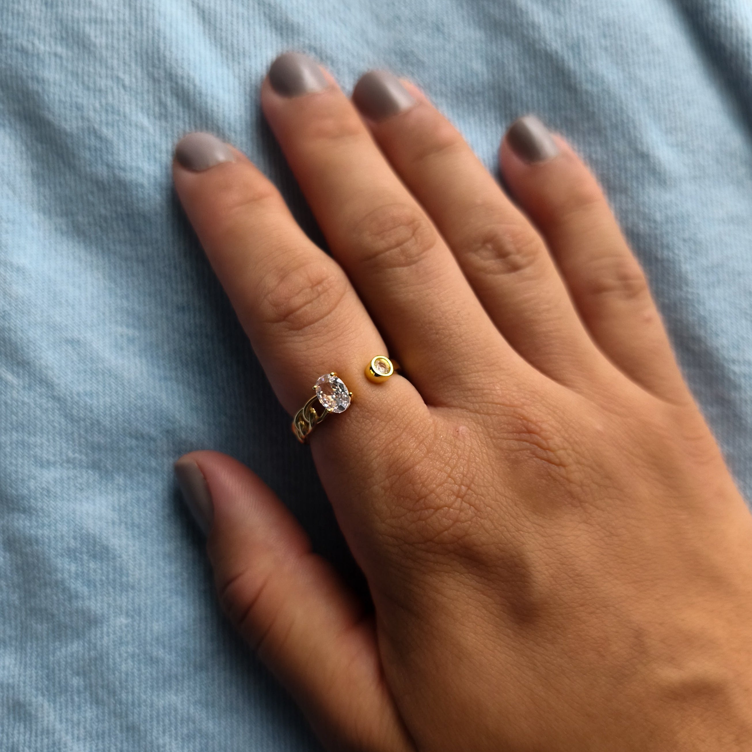 Anel Aura - Coleção Aurora - Banhado a Ouro 18k