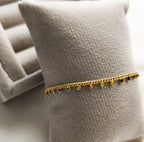 Pulseira Fio de Ouro - Detalhada Com Pequenas Esferas - Coleção Aurora - Banhada a Ouro 18k