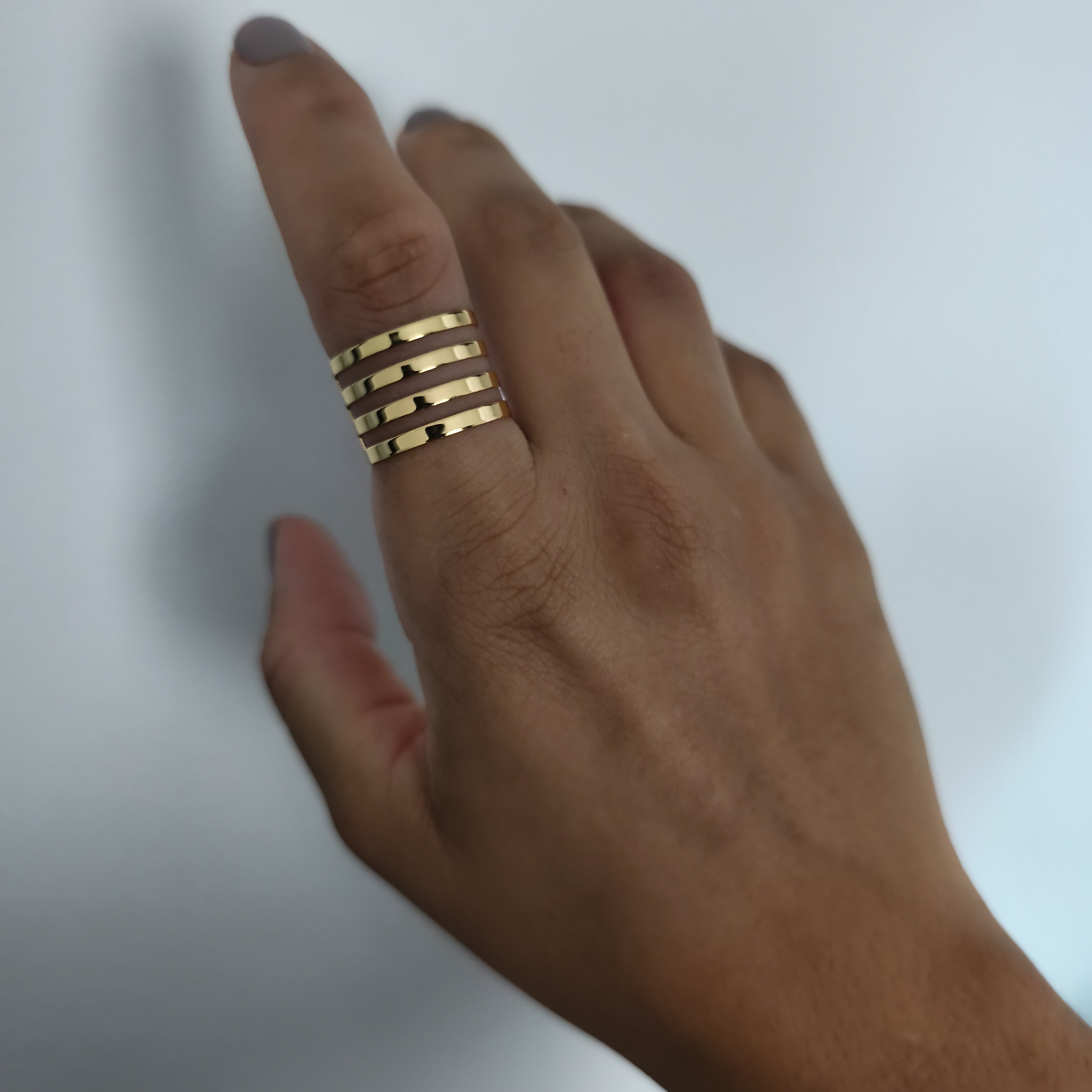 Anel Glam - Coleção Aurora - Banhado a Ouro 18k