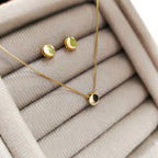 Conjunto Harmonia  - Detalhado Com Formato Circular - Coleção Aurora - Banhado a Ouro 18k