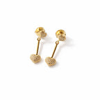 Brinco Íris - Detalhado Com Corações Cravejados - Coleção Aurora - Banhado a Ouro 18k