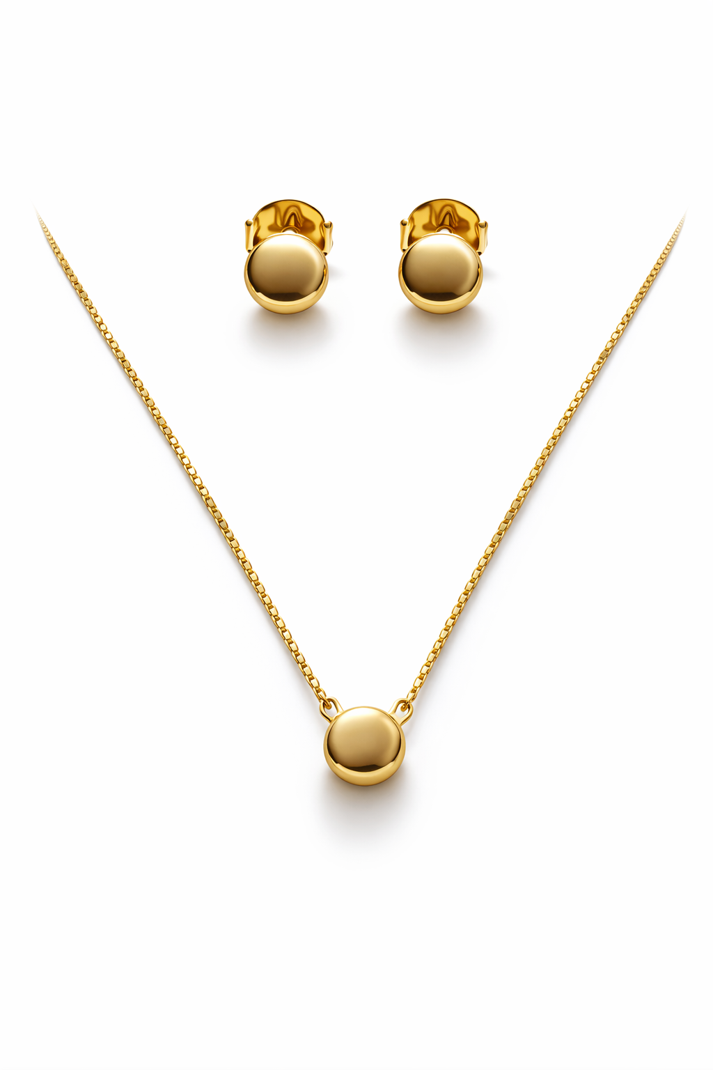 Conjunto Harmonia  - Detalhado Com Formato Circular - Coleção Aurora - Banhado a Ouro 18k