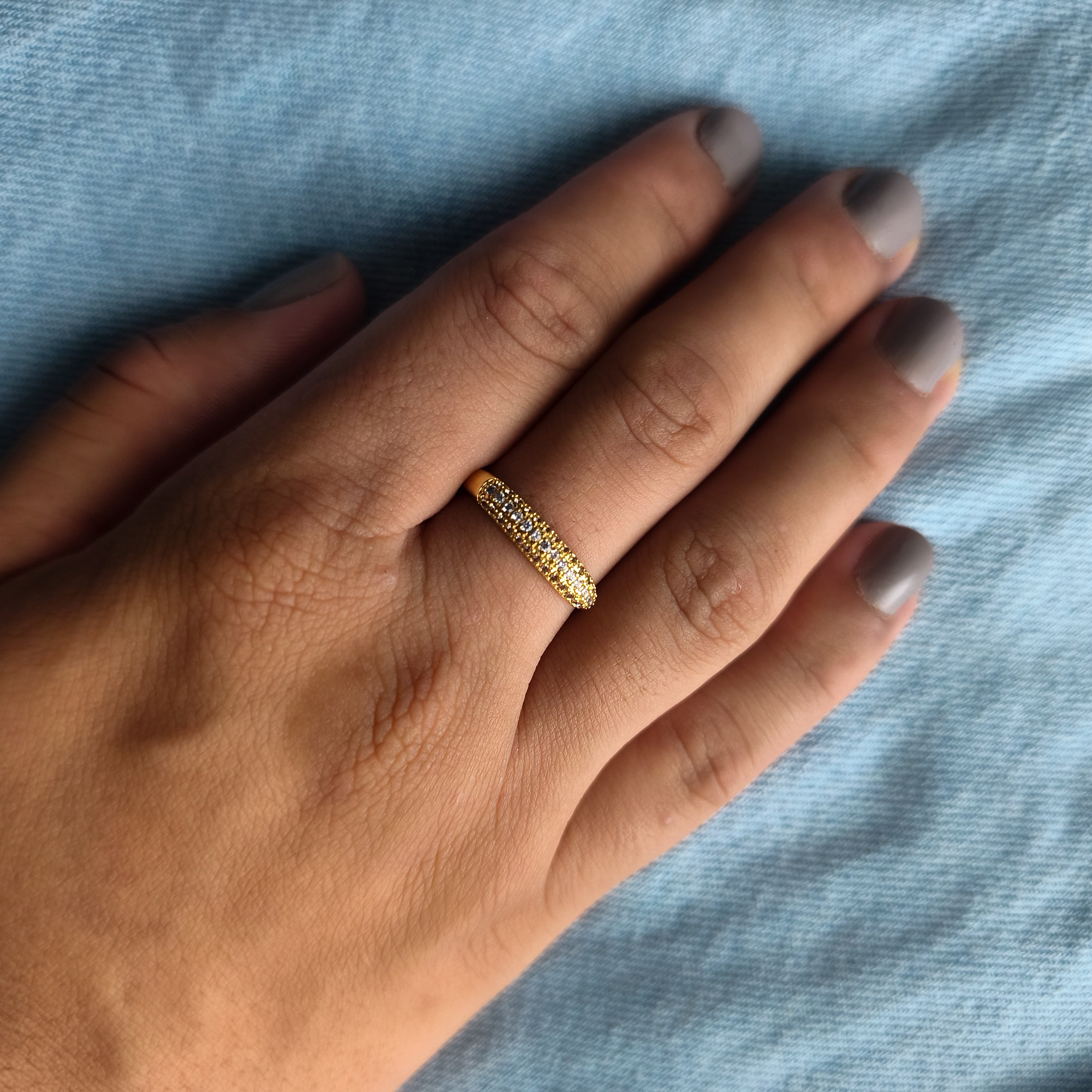 Anel Clara - Coleção Aurora - Banhado a Ouro 18k