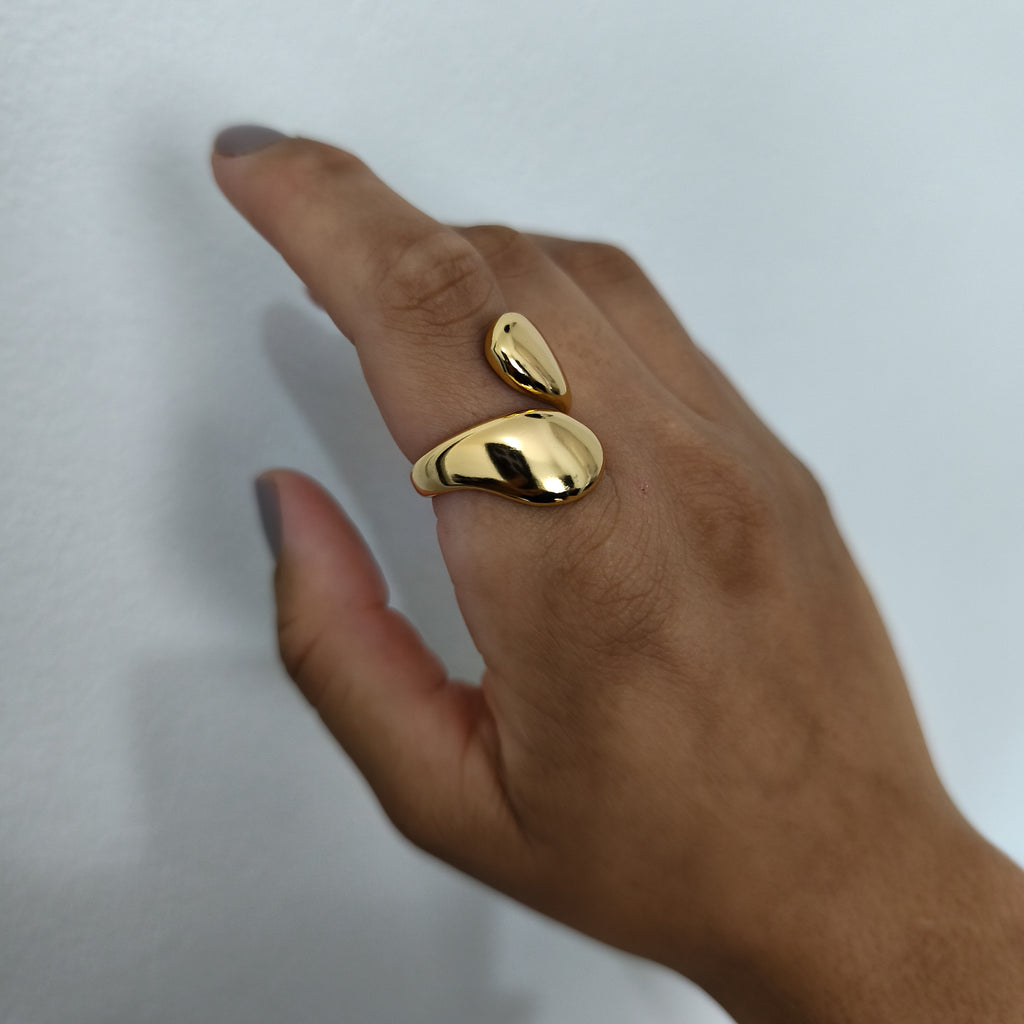 Anel Douré Ajustável - Coleção Aurora - Banhado a Ouro 18k