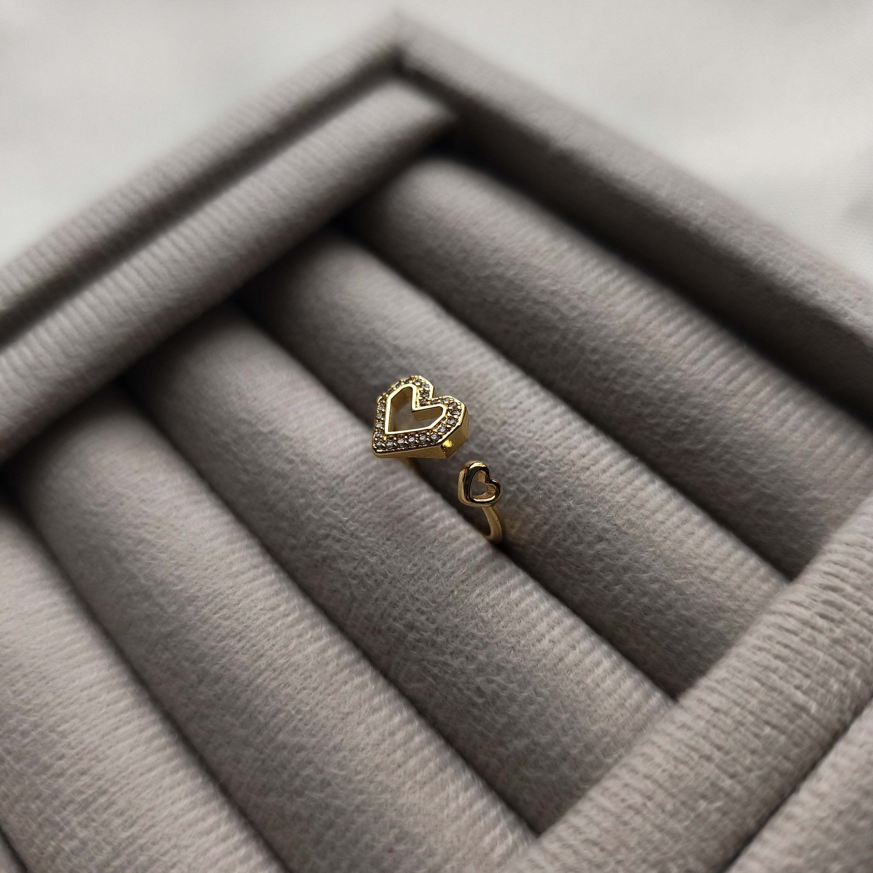 Anel Coração - Coleção Aurora - Banhado a Ouro 18k