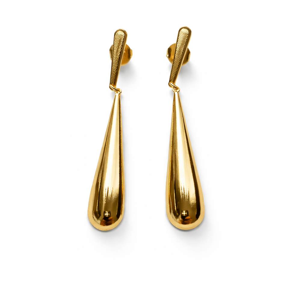 Brinco Impacto Longo - Coleção Aurora - Banhado a Ouro 18k