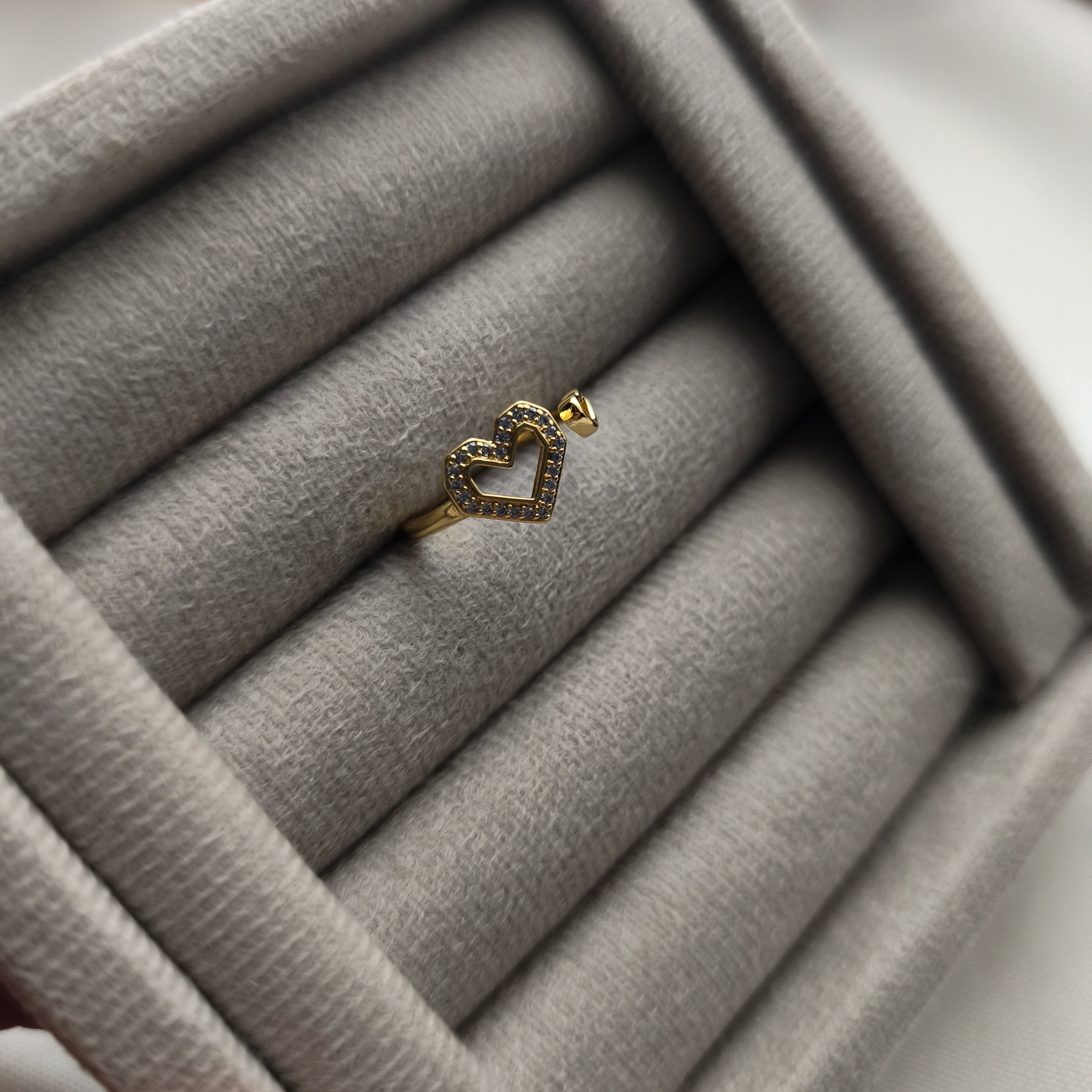 Anel Coração - Coleção Aurora - Banhado a Ouro 18k