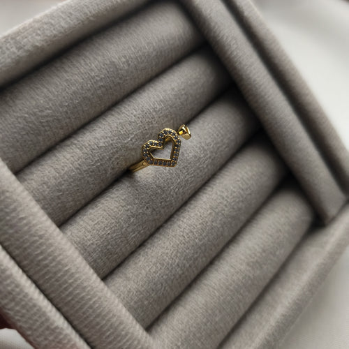 Anel Coração - Coleção Aurora - Banhado a Ouro 18k