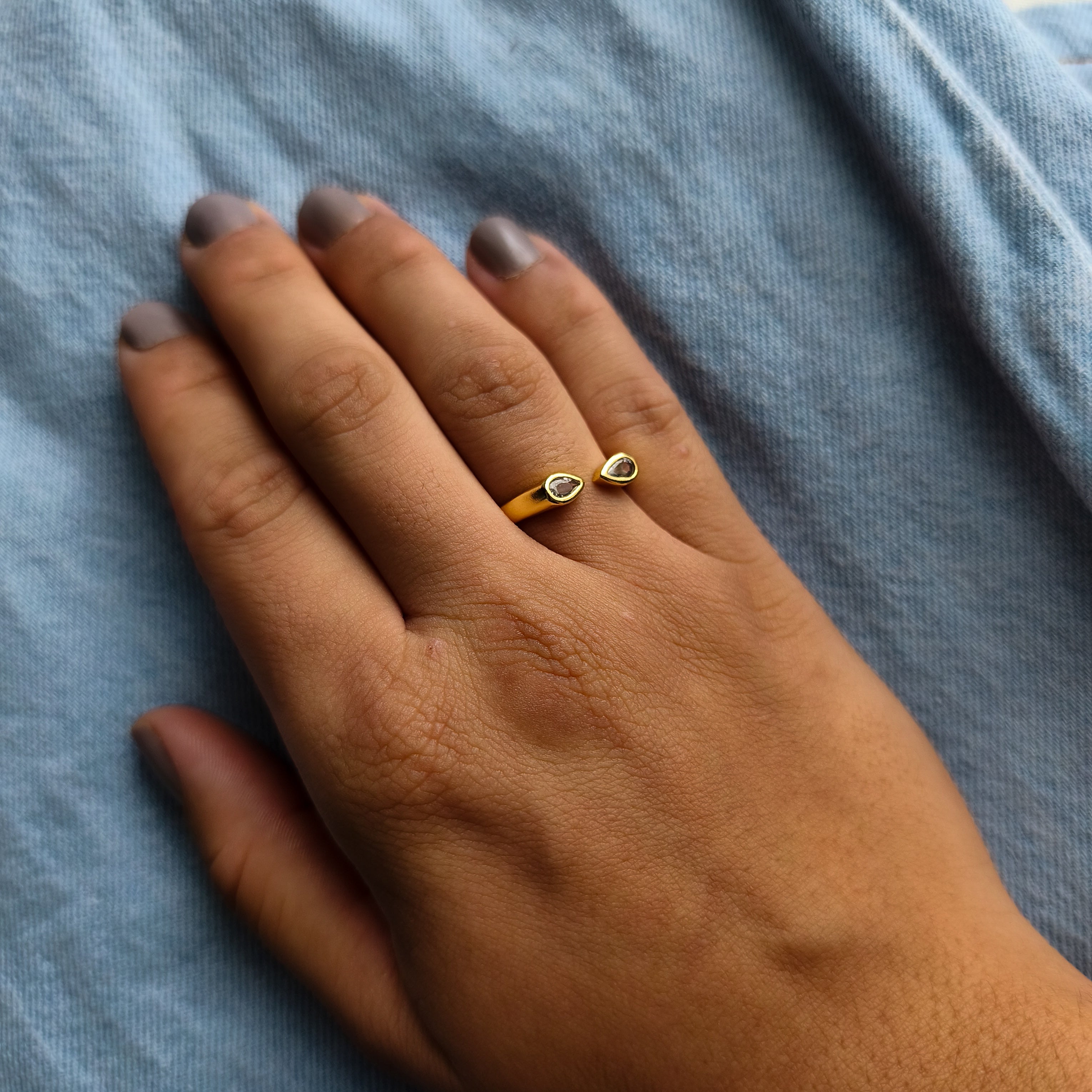 Anel Lux Ajustável - Coleção Aurora - Banhado a Ouro 18k