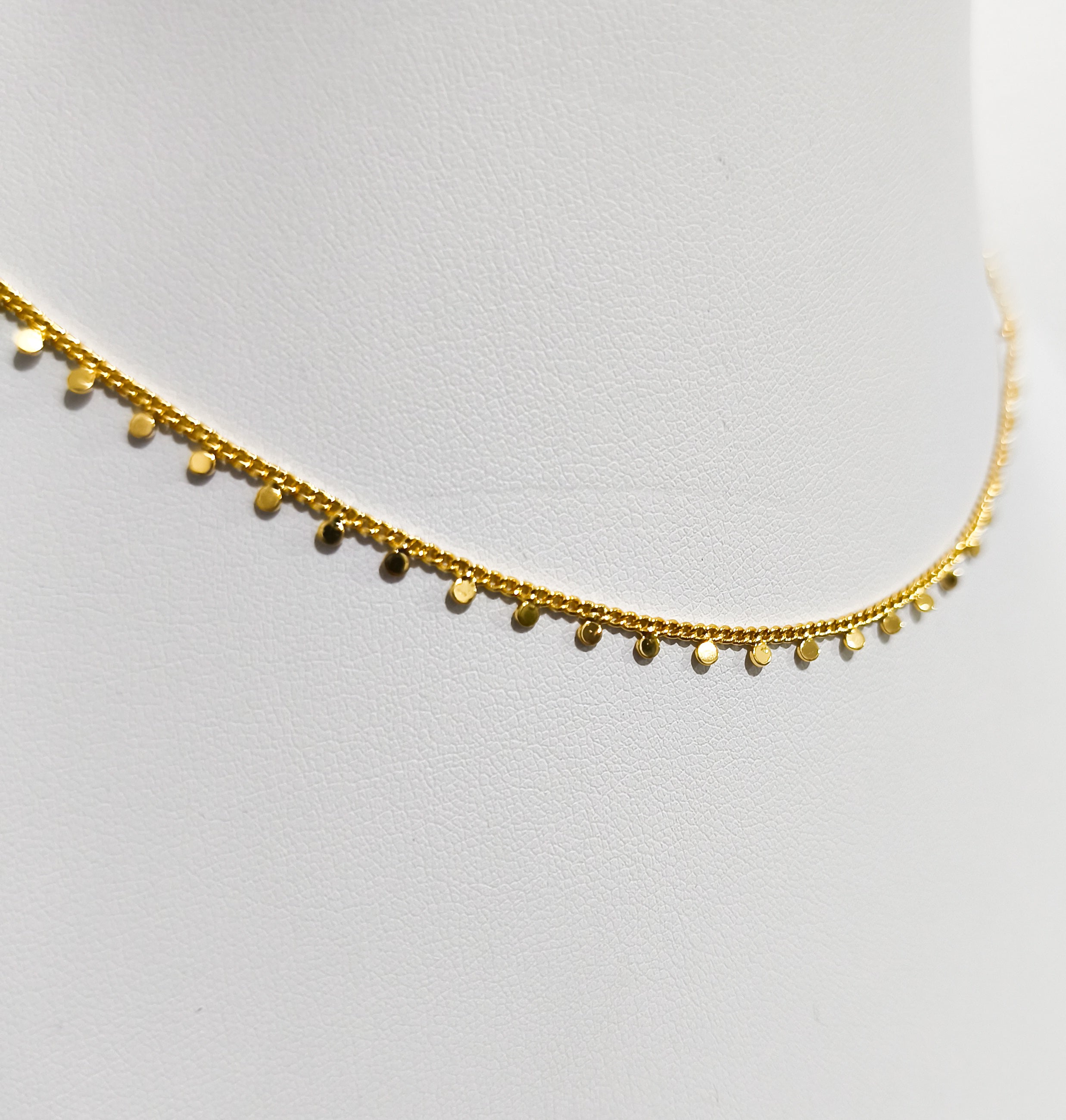 Colar Fio De Ouro - Detalhado Com Pequenas Esferas - Coleção Aurora - Banhado a Ouro 18k