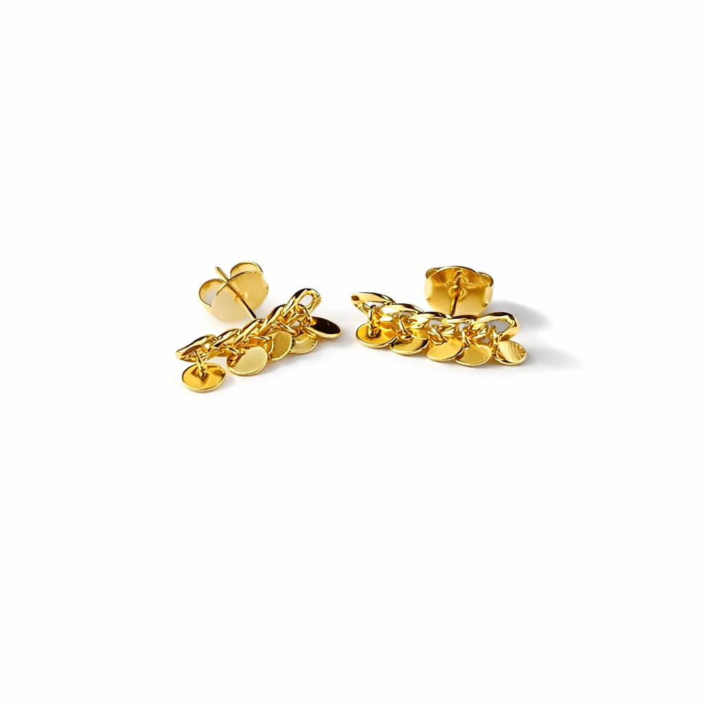 Brinco Solare - Detalhado  Com Esferas Delicadas - Coleção Aurora - Banhado a Ouro 18k