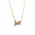 Colar Fé - Detalhado Com Micro Zircônias - Coleção Aurora - Banhado a Ouro 18k