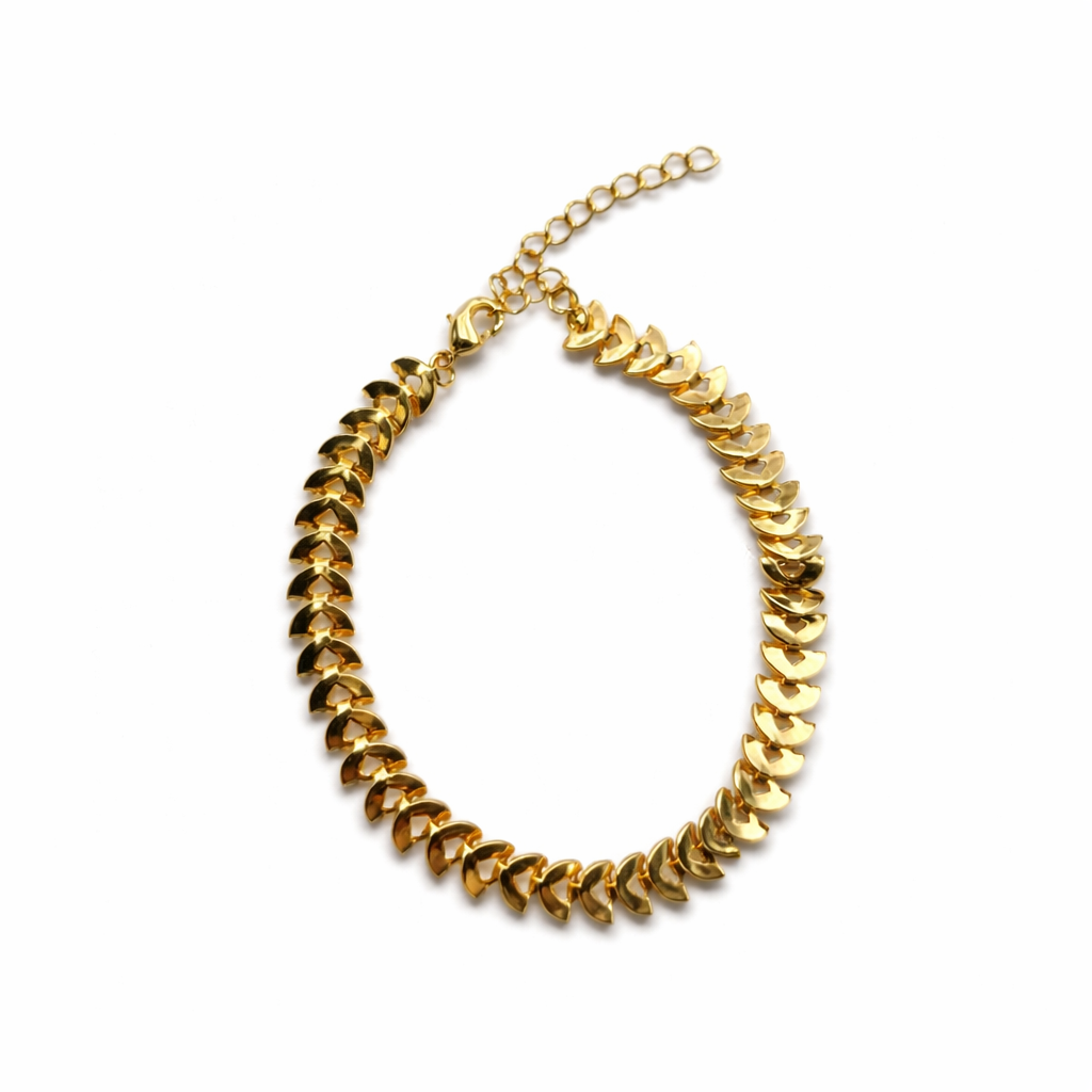 Pulseira Aurora Glow - Detalhes em Escamas - Coleção Aurora - Banhada a Ouro 18k