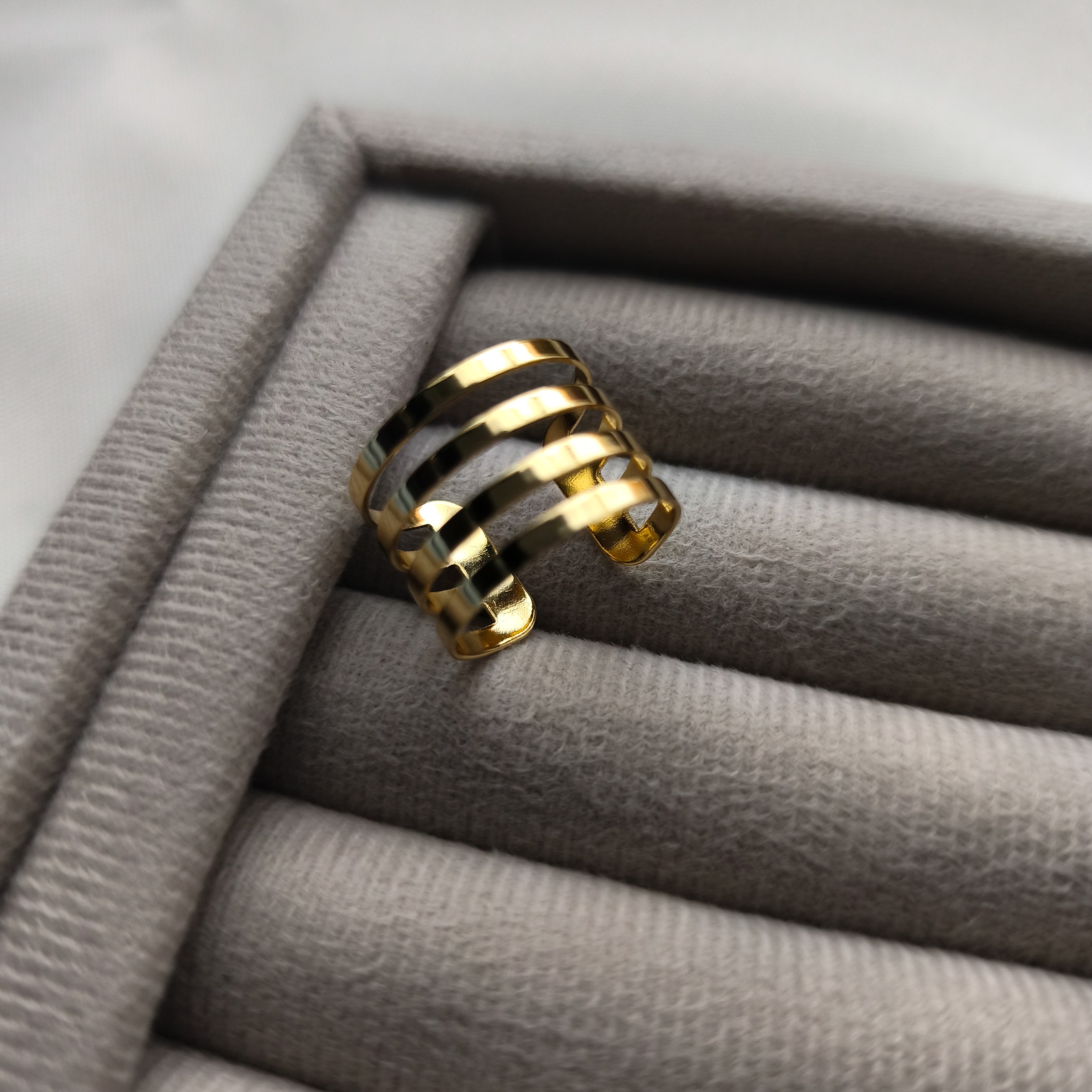 Anel Glam - Coleção Aurora - Banhado a Ouro 18k