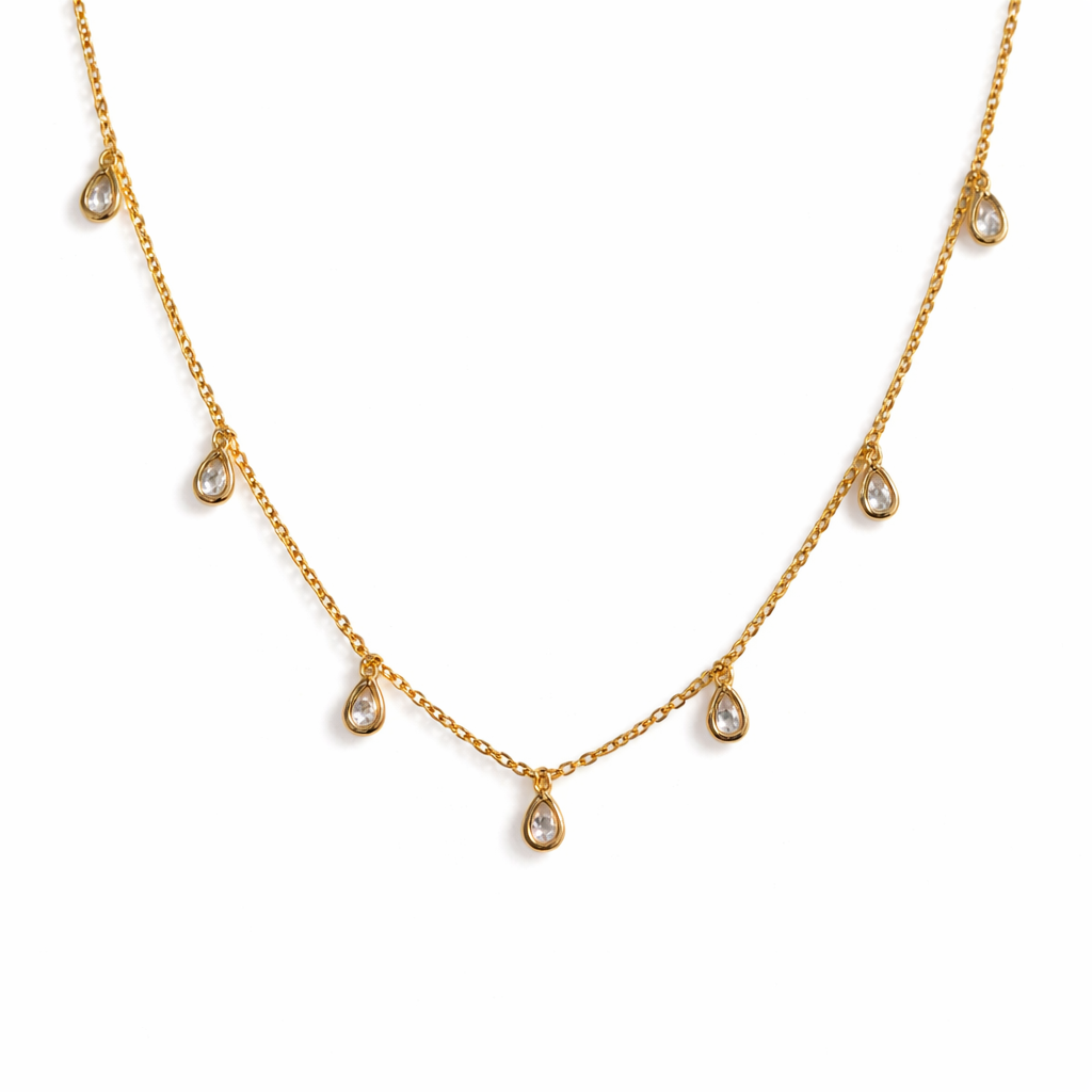 Colar Lux - Detalhado Com Zircônias - Coleção Aurora - Banhado a Ouro 18k